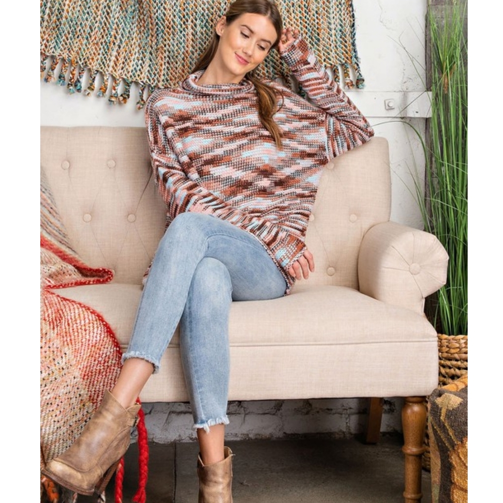 29766 Marbled Turtleneck Sweater - Picture 2 of 4